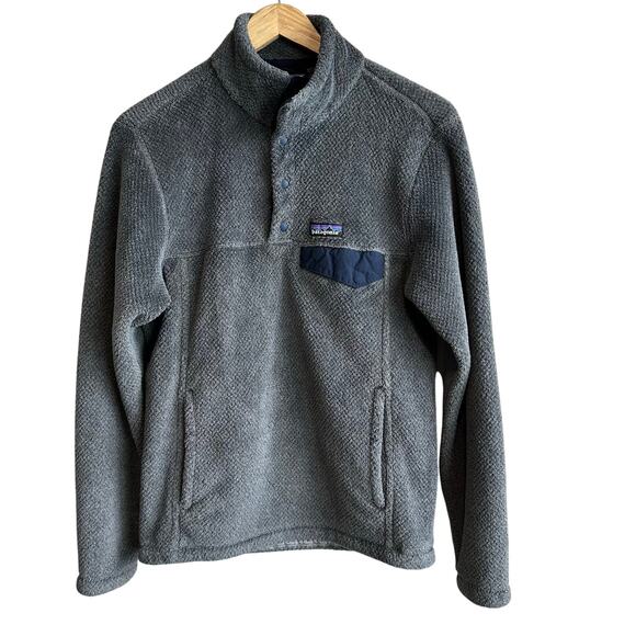 Patagonia Men's Re-Tool Snap T Pullover Small Charcoal Navy